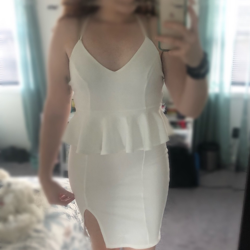 Women’s White Peplum Dress